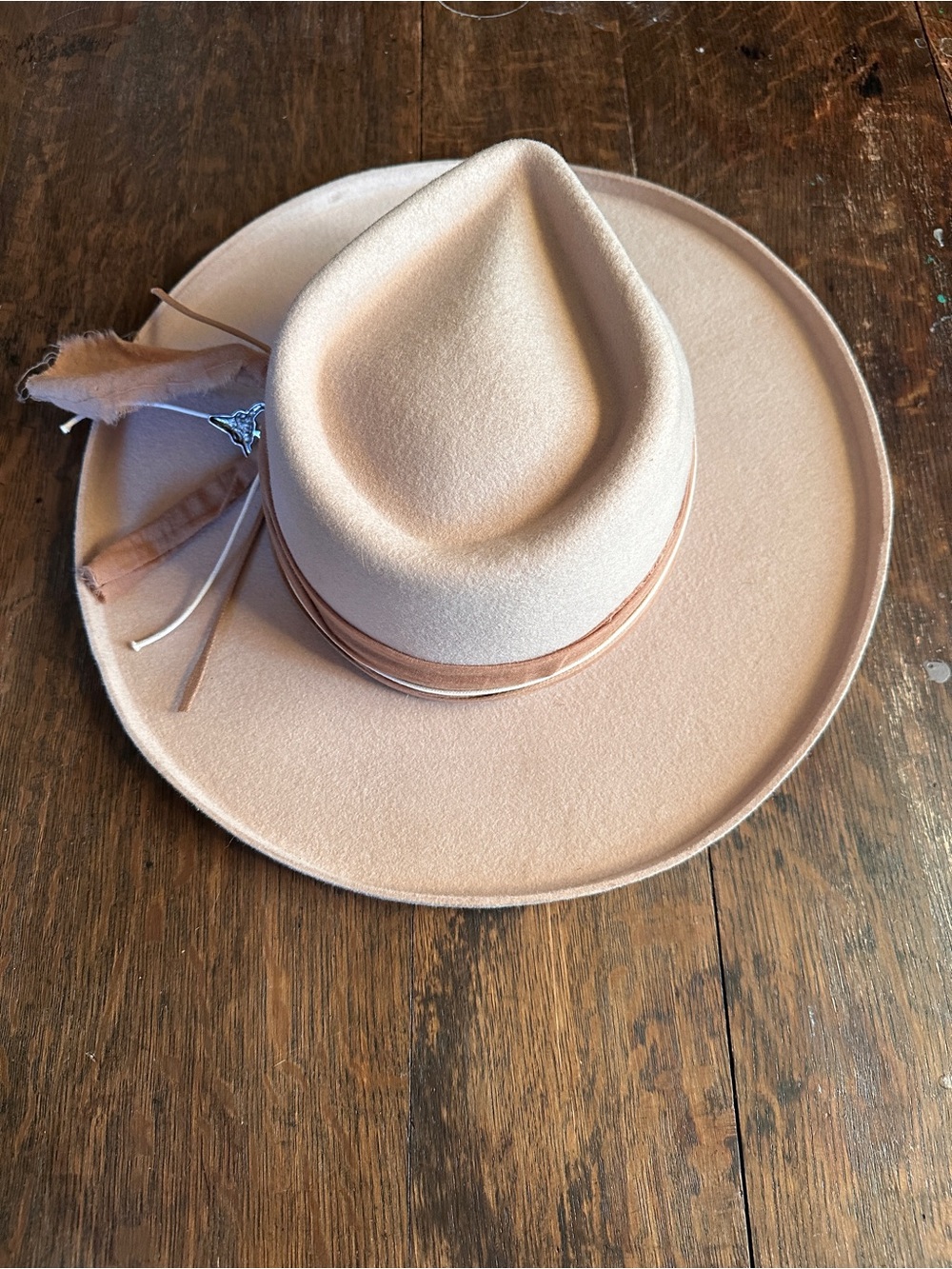 Gigi Pip Monroe Rancher Australian Wool Hat 57 Grey/Oatmeal - Picture 7 of 14